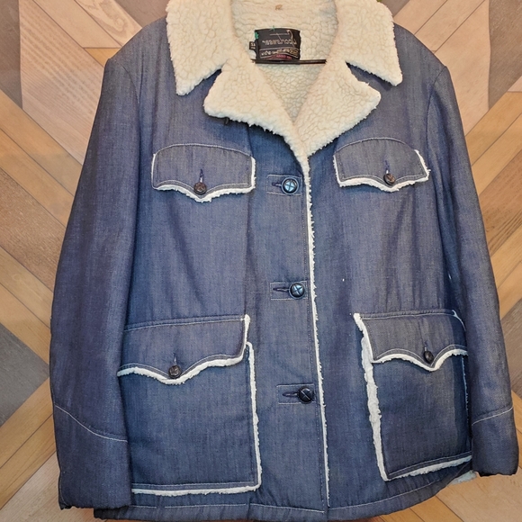 VTG 70's Sears Denim Sherling Trucker Coat - Picture 3 of 8